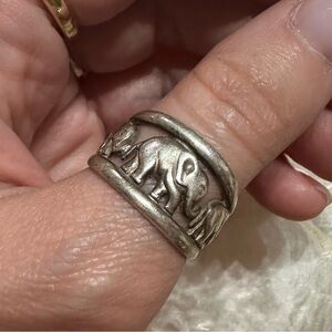 925 Sterling Silver Elephant Ring